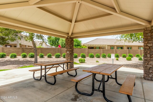 view of patio / terrace featuring a gazebo