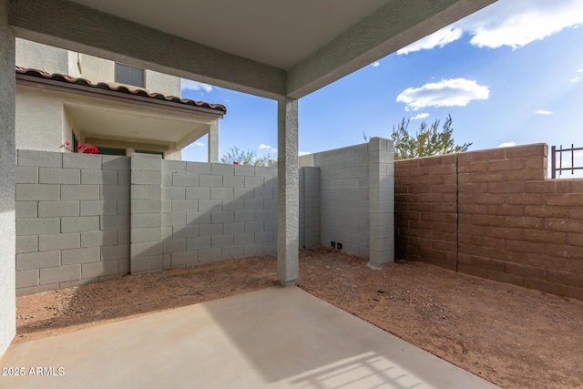 view of patio featuring a fenced backyard