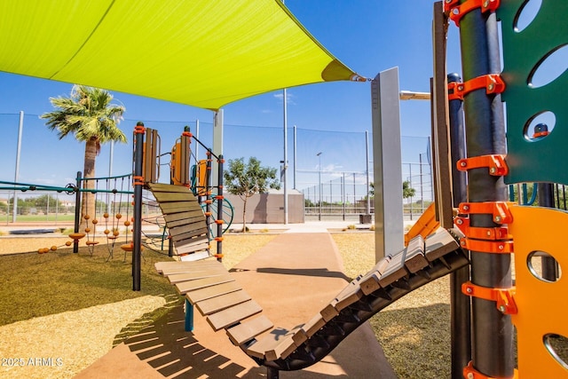 communal playground with fence