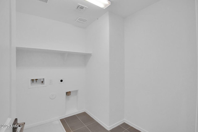 10860 E Tiburon Ave, Mesa, AZ 85212 - laundry area with hookup for a washing machine, electric dryer hookup, hookup for a gas dryer, and dark tile patterned floors