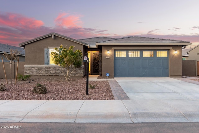 view of front of home featuring a garage