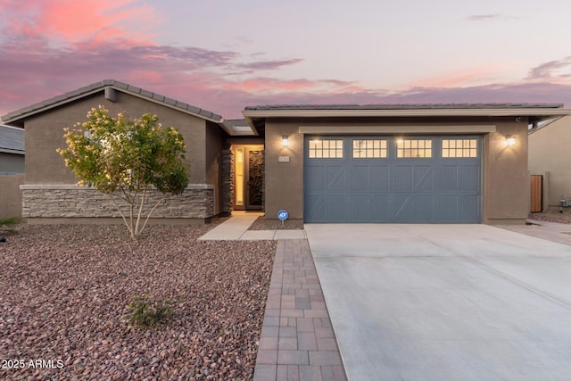 view of front of house with a garage