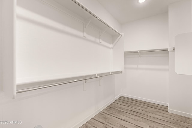 spacious closet with wood-type flooring