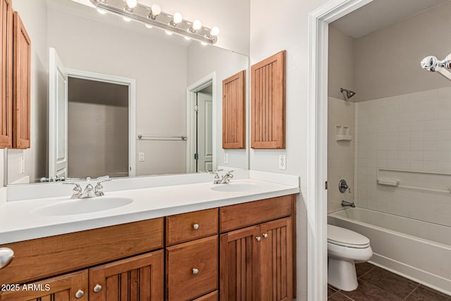 6826 W St Charles Ave, Laveen, AZ 85339 - bathroom featuring double vanity, bathtub / shower combination, and tile patterned flooring