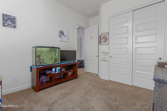 living room featuring carpet flooring