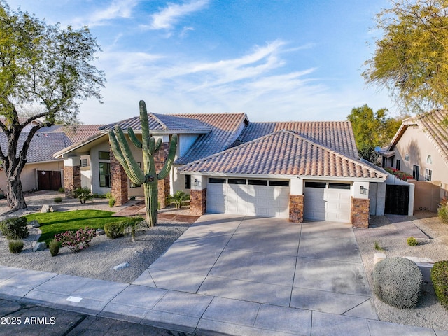 view of front of house with a garage