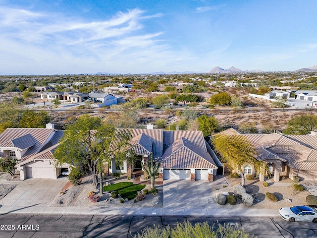 aerial view featuring a mountain view