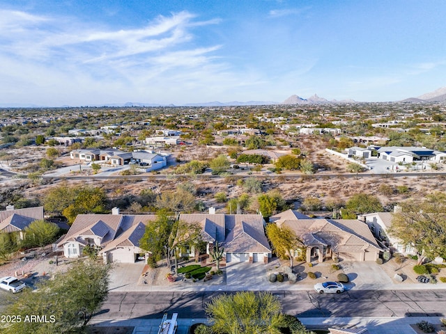 bird's eye view featuring a mountain view