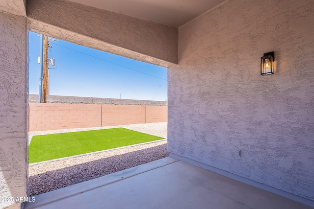 view of patio featuring a fenced backyard