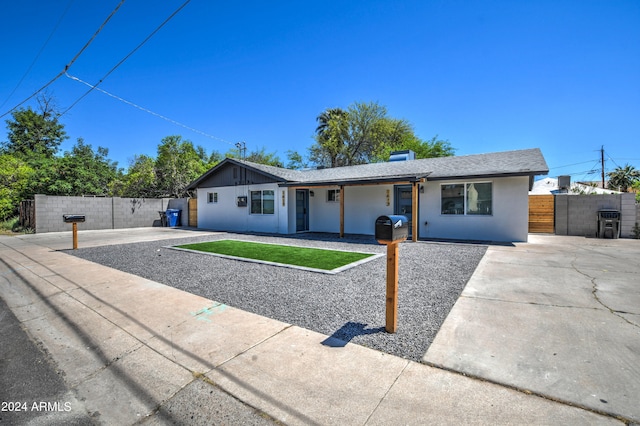 view of single story home