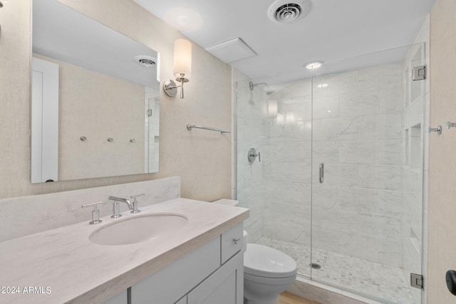 4620 N 68th St Unit 136, Scottsdale, AZ 85251 - full bathroom with a shower stall, vanity, and toilet