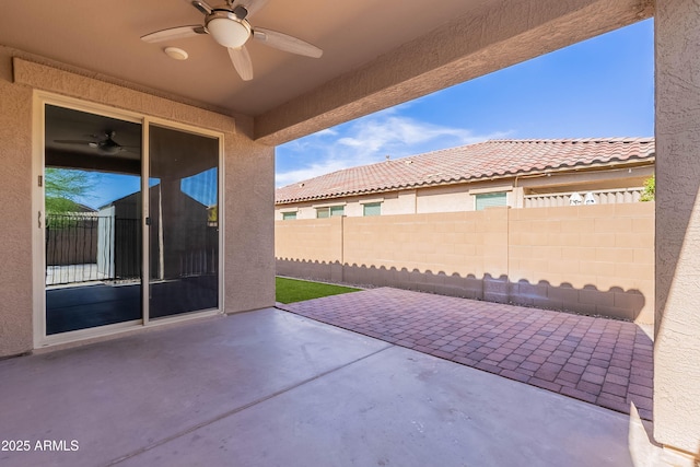 13523 W Remuda Dr, Peoria, AZ 85383 - view of patio featuring a ceiling fan and fence