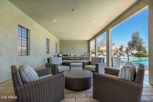 view of patio with an outdoor living space