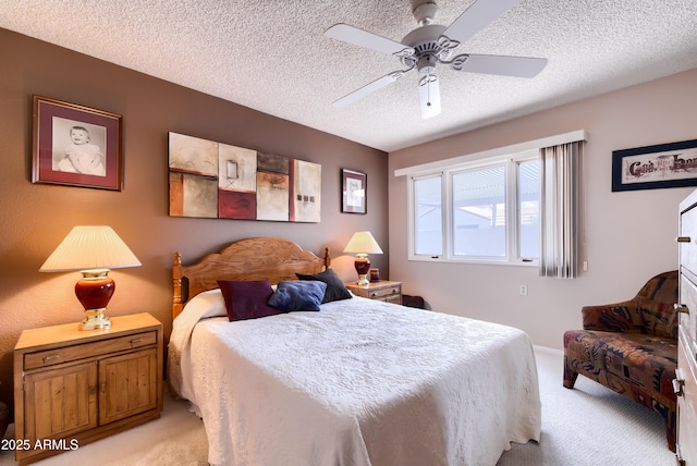 365 Leisure World, Mesa, AZ 85206 - bedroom featuring light carpet, a textured ceiling, and ceiling fan