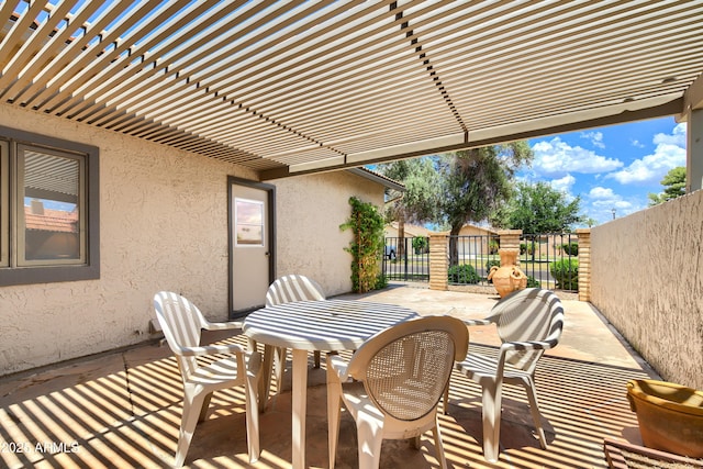 365 Leisure World, Mesa, AZ 85206 - view of patio featuring a pergola and outdoor dining space