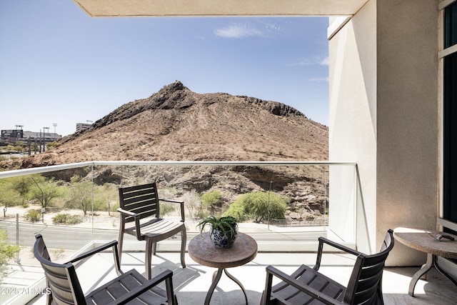balcony with a mountain view