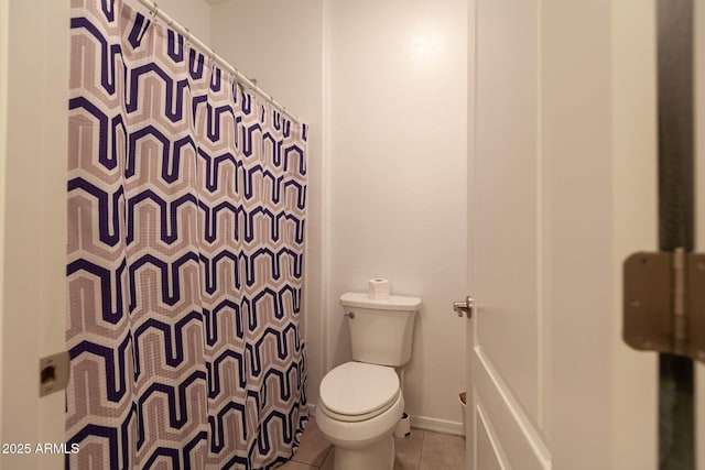 19937 W Heatherbrae Dr, Litchfield Park, AZ 85340 - full bathroom with tile patterned flooring, toilet, and curtained shower