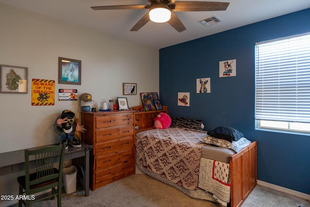 19937 W Heatherbrae Dr, Litchfield Park, AZ 85340 - bedroom featuring light carpet and a ceiling fan