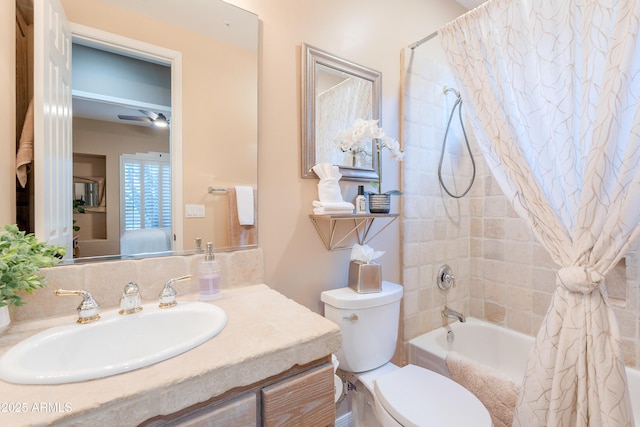 10772 E Running Deer Trl, Scottsdale, AZ 85262 - ensuite bathroom with shower / bath combination with curtain, toilet, and vanity