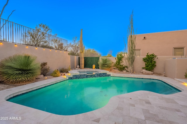 10772 E Running Deer Trl, Scottsdale, AZ 85262 - view of pool with a fenced backyard and a pool with connected hot tub