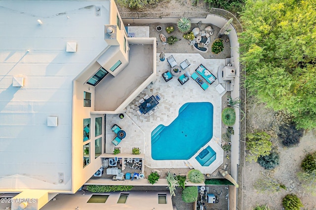 10772 E Running Deer Trl, Scottsdale, AZ 85262 - drone / aerial view of a pool area