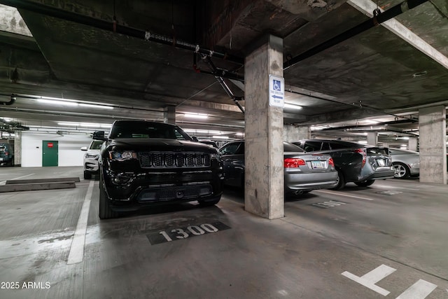 view of parking garage