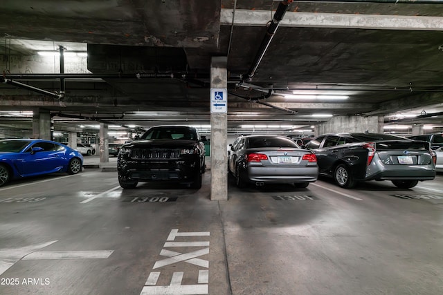 view of parking garage