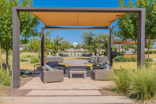 view of patio featuring an outdoor living space