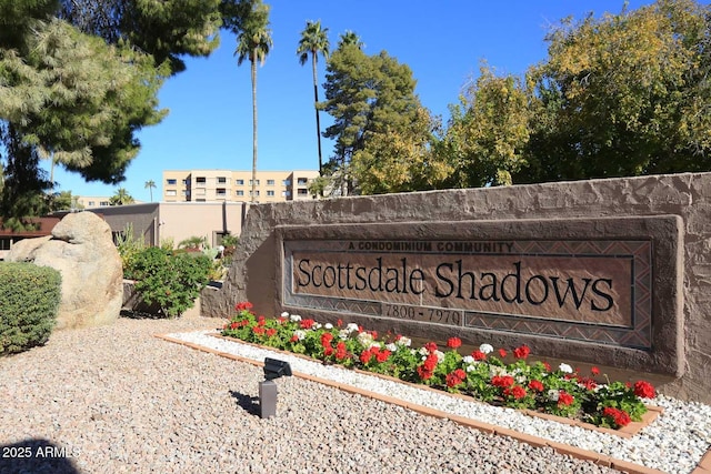 view of community sign