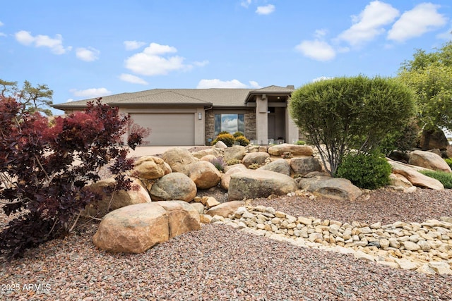 1385 Ridgewood Dr, Prescott, AZ 86305 - view of front of home with a garage and a shingled roof