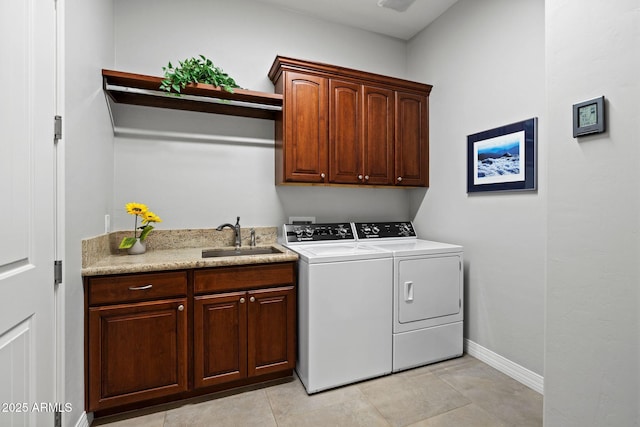 1385 Ridgewood Dr, Prescott, AZ 86305 - washroom featuring cabinet space, washer and clothes dryer, and baseboards