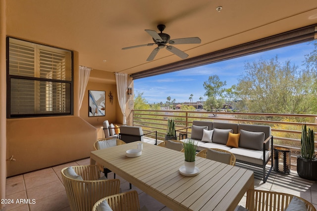 view of patio / terrace with an outdoor hangout area and ceiling fan