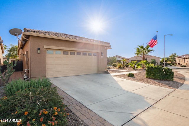 view of front of property featuring a garage