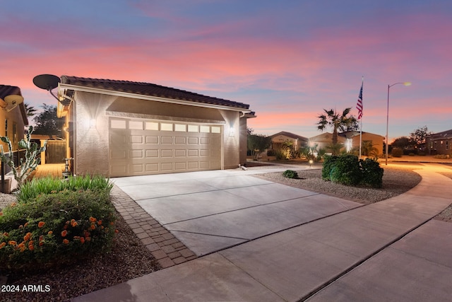 view of front of house with a garage