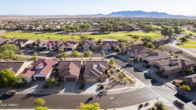 bird's eye view with a mountain view