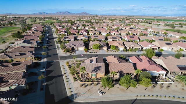 aerial view with a mountain view