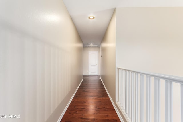 hall featuring dark hardwood / wood-style floors