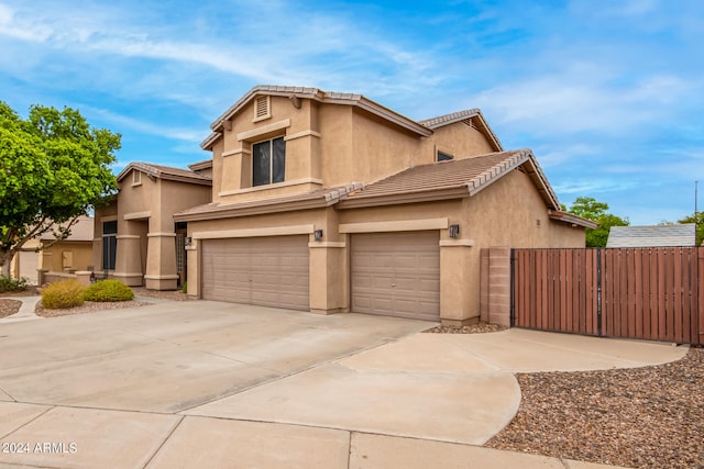 view of front facade with a garage