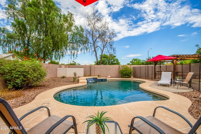 view of pool featuring a patio area