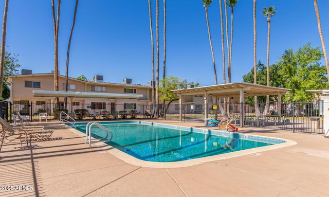 view of pool featuring a patio