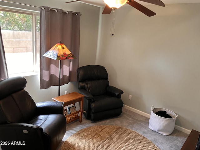 8355 E Via De Encanto, Scottsdale, AZ 85258 - sitting room featuring carpet floors and ceiling fan