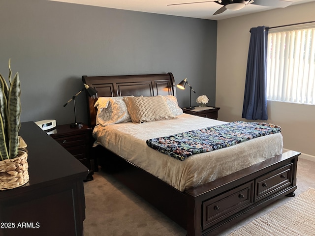 8355 E Via De Encanto, Scottsdale, AZ 85258 - bedroom with light carpet and a ceiling fan