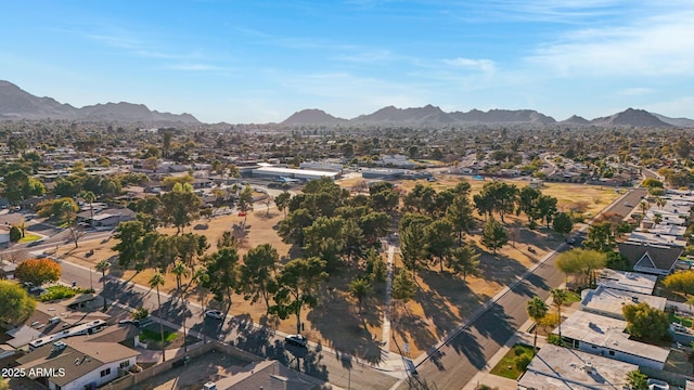 aerial view with a mountain view