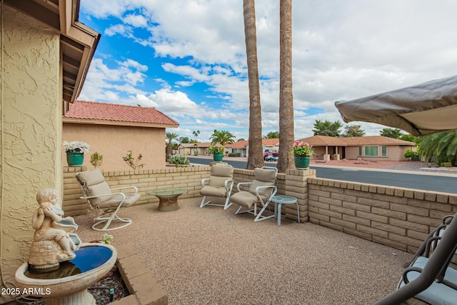 view of patio featuring a residential view