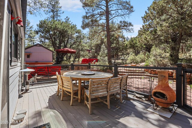 4872 N Trails End Dr, Pine, AZ 85544 - deck with outdoor dining area