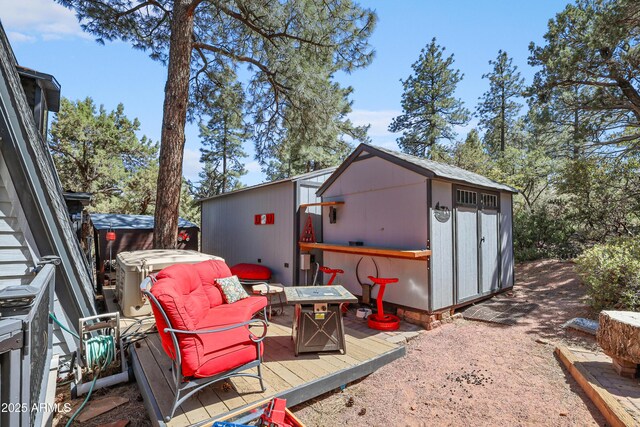 4872 N Trails End Dr, Pine, AZ 85544 - view of patio / terrace with an outdoor structure