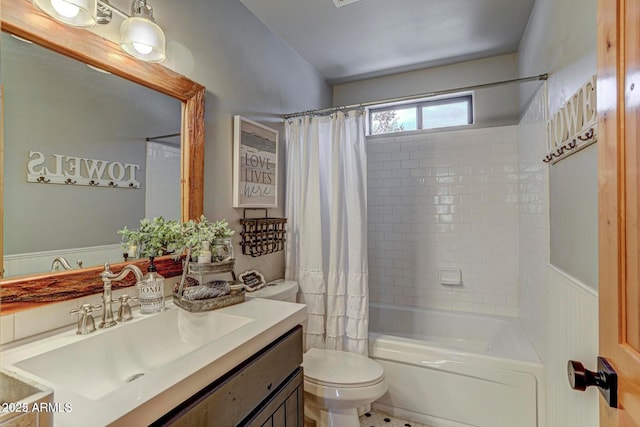 6124 W Hidden Pines Loop, Pine, AZ 85544 - bathroom with vanity and shower / bath combo with shower curtain