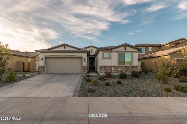 view of front of house with a garage