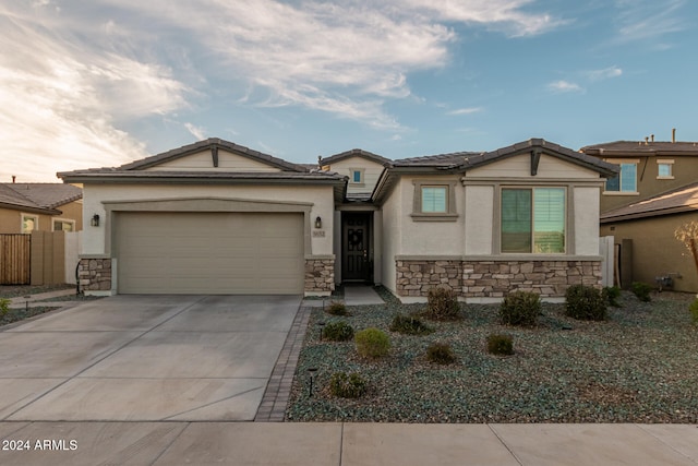 view of front of home featuring a garage