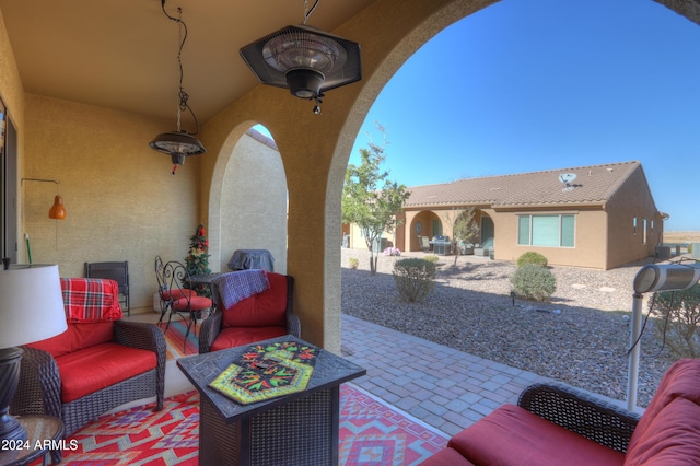 view of patio featuring an outdoor living space